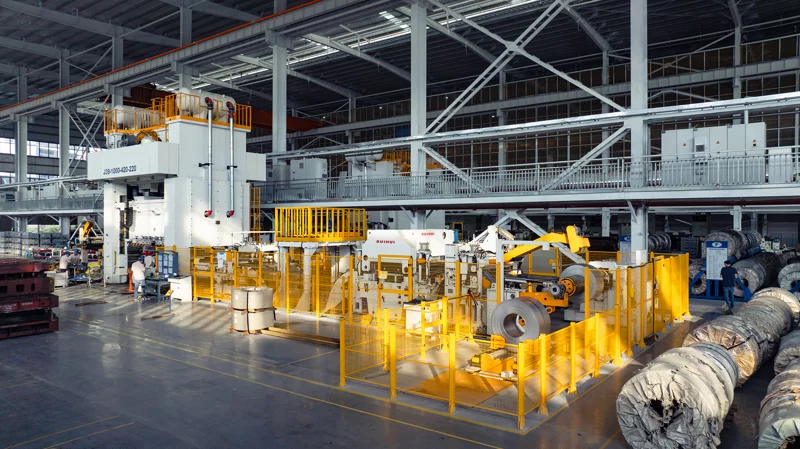 High-strength steel plate continuous stamping production line